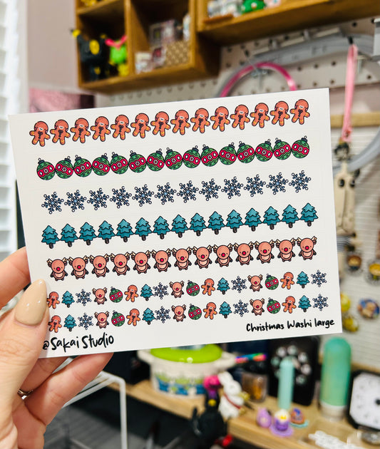 Christmas Icons Washi Sticker Sheet Large
